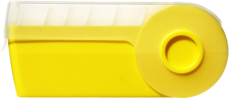 gelbe Lernkartei, gechlossen, in der Seitenansicht